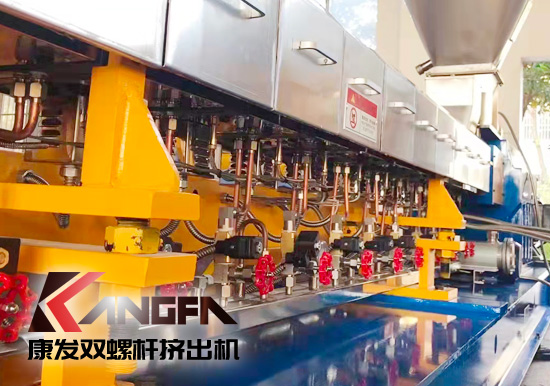 康發(fā)售后服務(wù)無止境！客戶水拉條JSH-75雙螺桿抽絲機(jī) 普通玻纖增強(qiáng)改性售后維保記