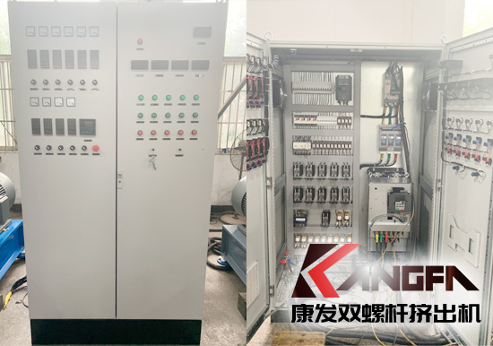康發(fā)雙螺桿擠出機(jī)成套進(jìn)口電氣控制柜，散熱、除塵、密封、鈑金等各表現(xiàn)優(yōu)異